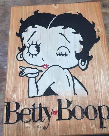 Betty Boop Hand Routed wood sign