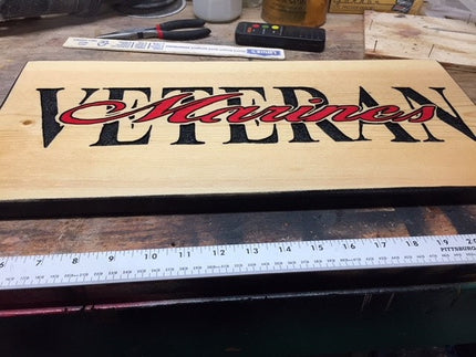 Military Veteran Hand Routed Sign
