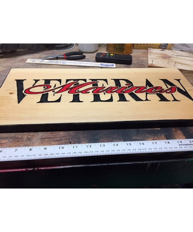 Military Veteran Hand Routed Sign
