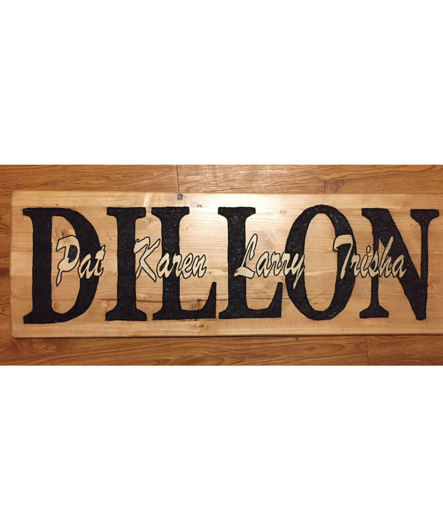Custom Hand Routed Family Sign