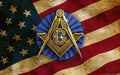 Square and Compass ribbon on US Flag