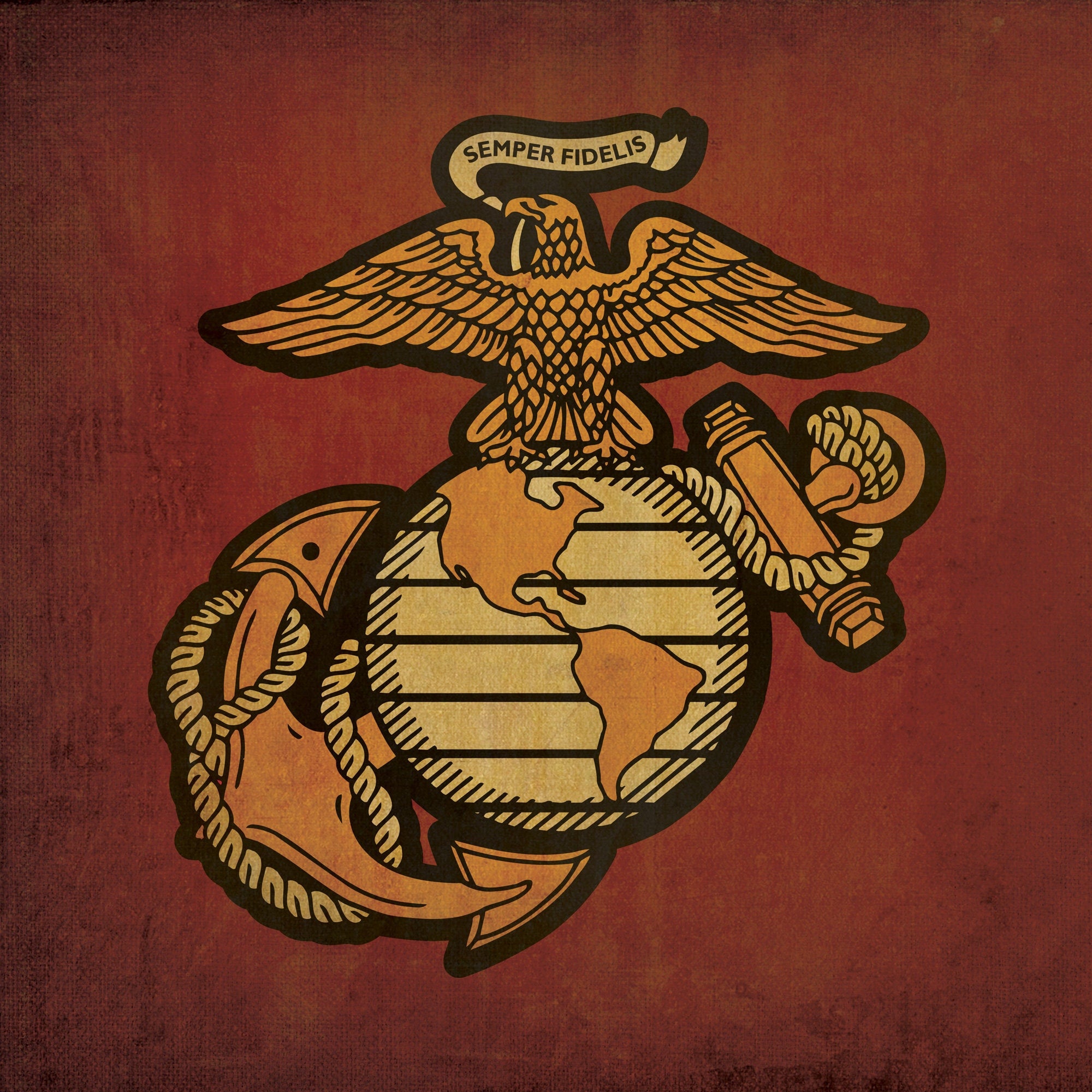 Licensed US Marine Globe Red