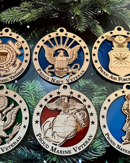 Set of 6 Proud Veteran Ornaments