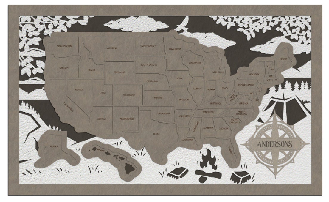 Camping Travel Map