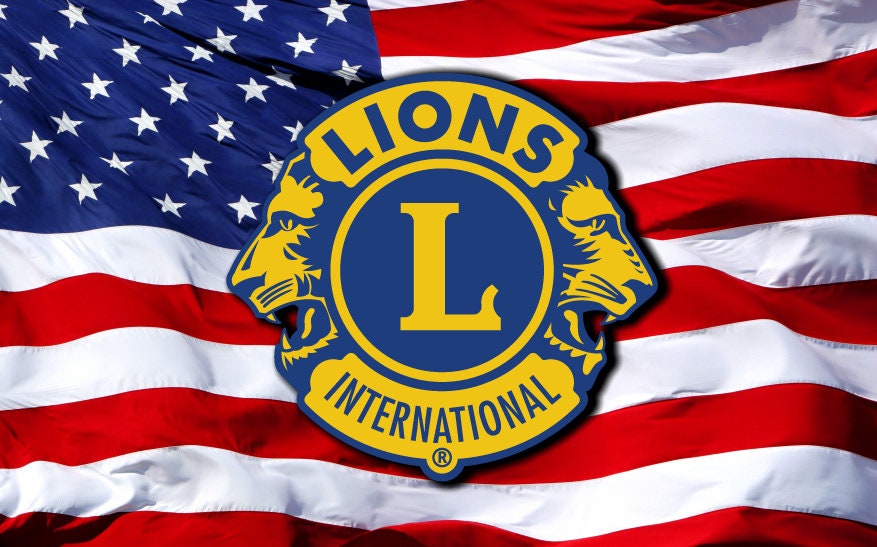 Lions Club on US Flag