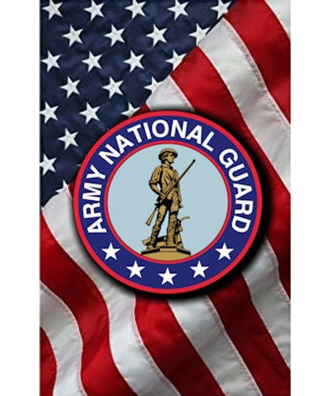 National Guard on US Flag Pen Blank