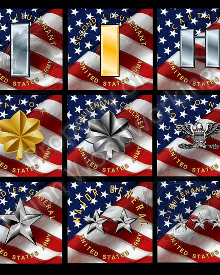 US Army Officer Ranks on Flag