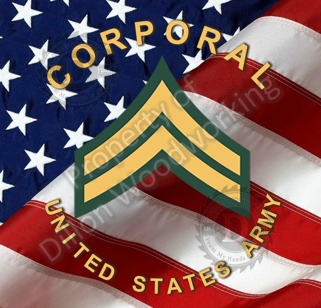 US Army Enlisted Rank Pen blanks