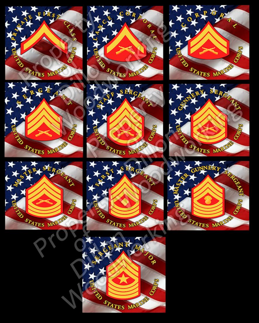 US Marine Enlisted Rank Pen blanks